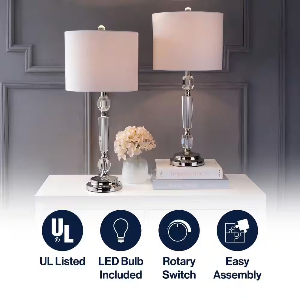Victoria 27 In. Crystal Table Lamp (Set of 2)