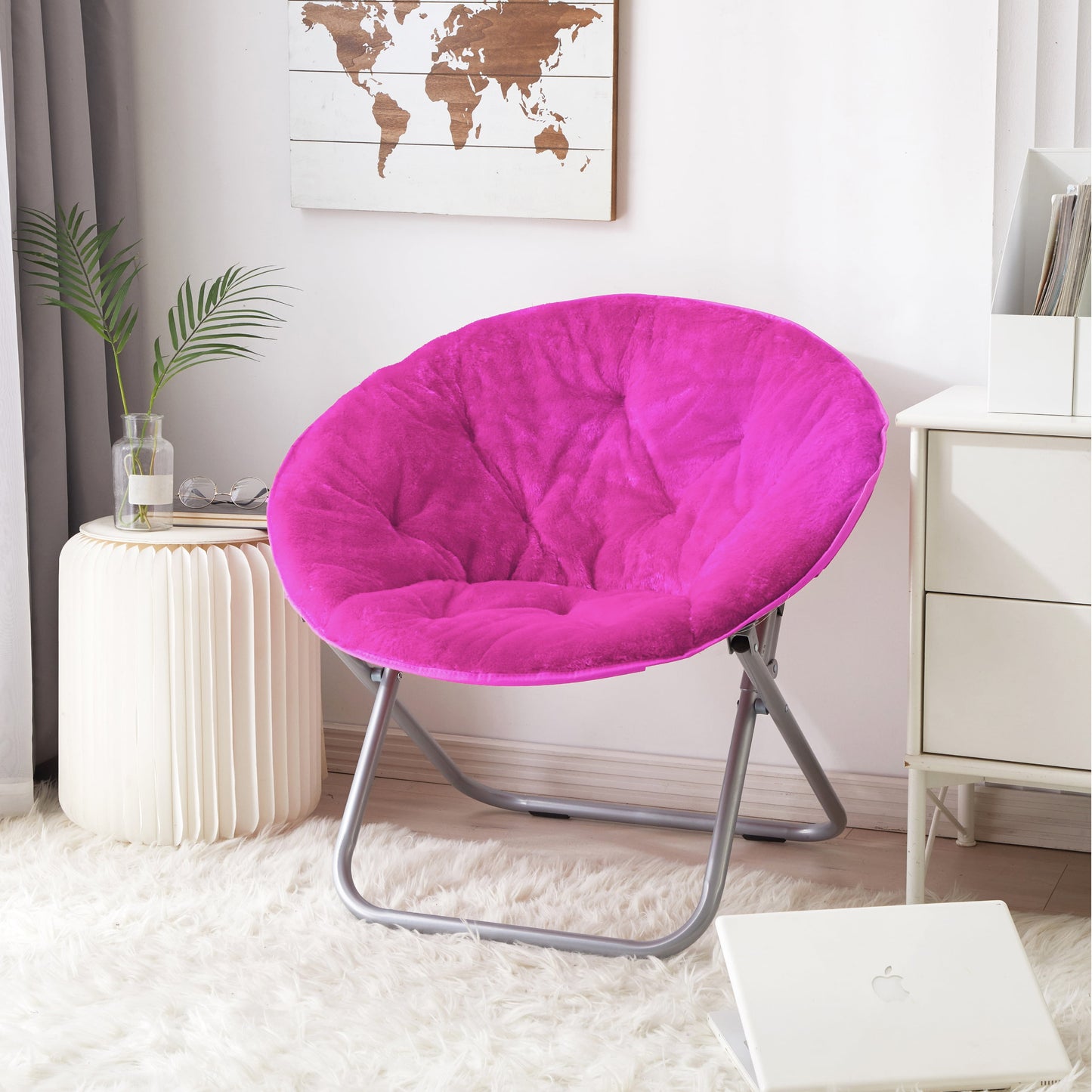 Faux Fur Saucer™ Chair, Pink