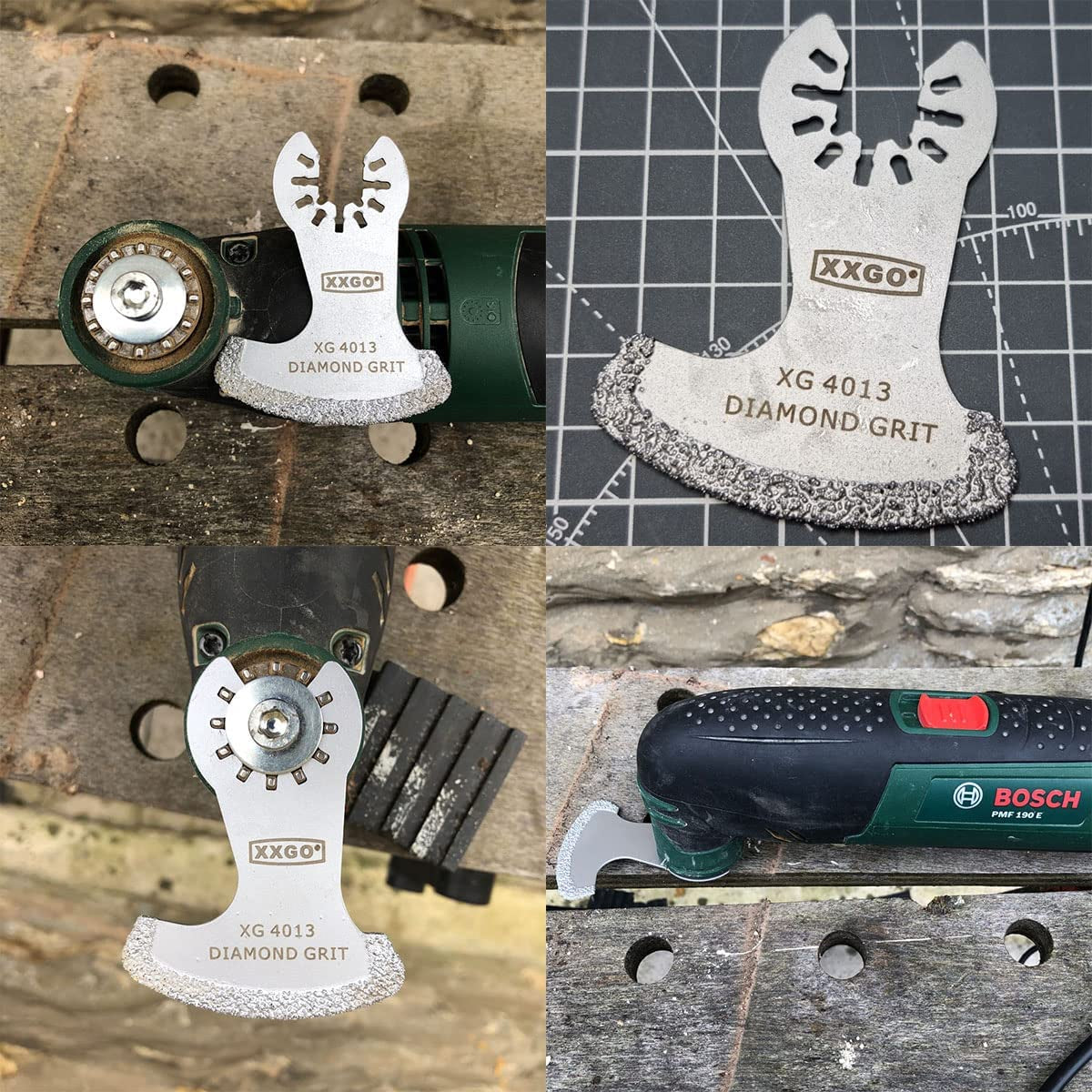 4 Pcs Diamond Oscillating Multi Tool Blades for Removing Grit Grout XG4202S