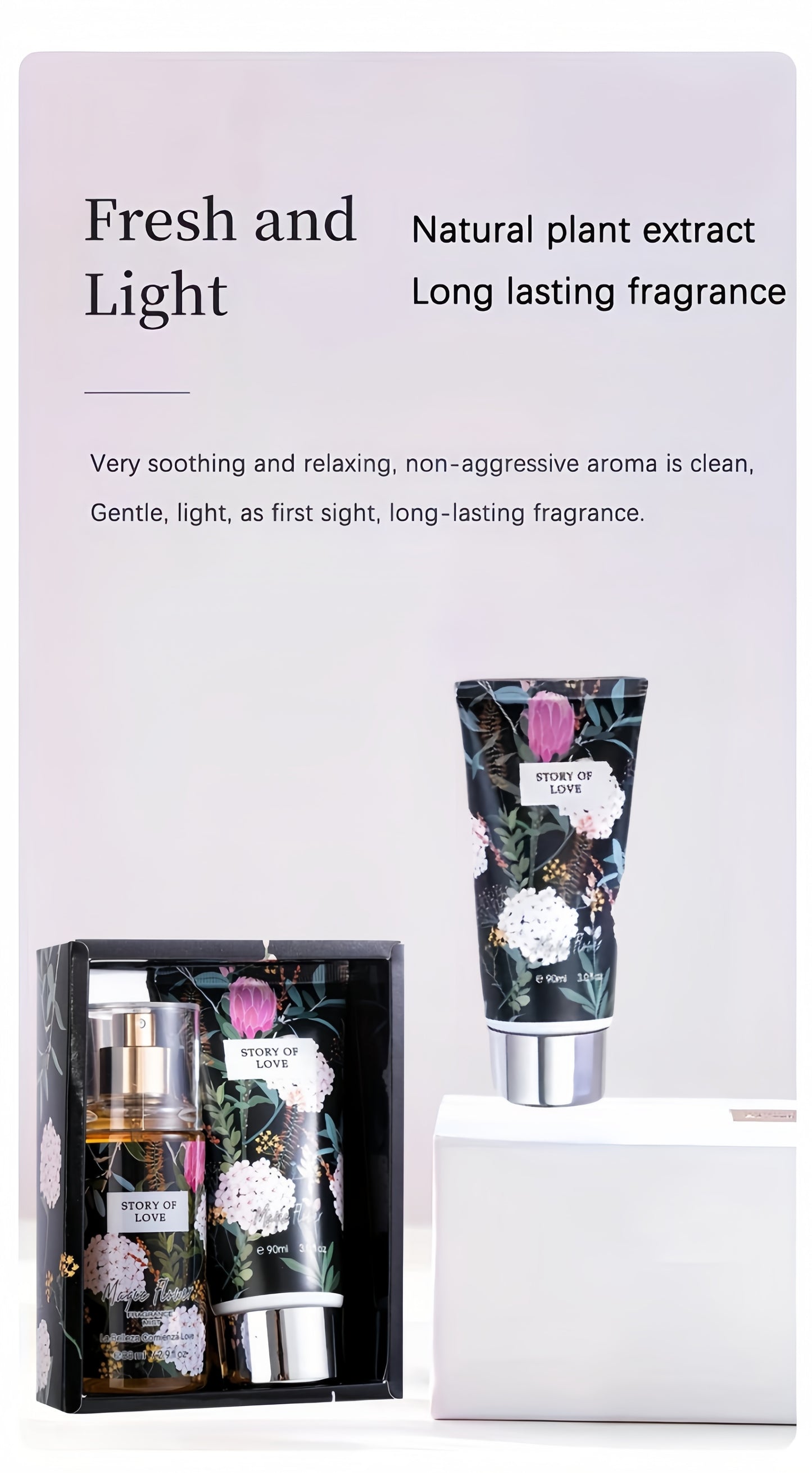 2.98oz Fragrance Mist&3.04oz Perfumed Body Lotion, Floral Notes, A Perfect Gift For Her, Nourishing Moisturizing Gift Set