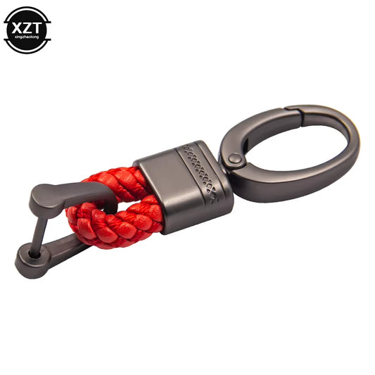 Car Key Holder Key Rings Key Chain Hand Woven Horseshoe Buckle Keychain Car Keyring Gift Creative Auto Accessories