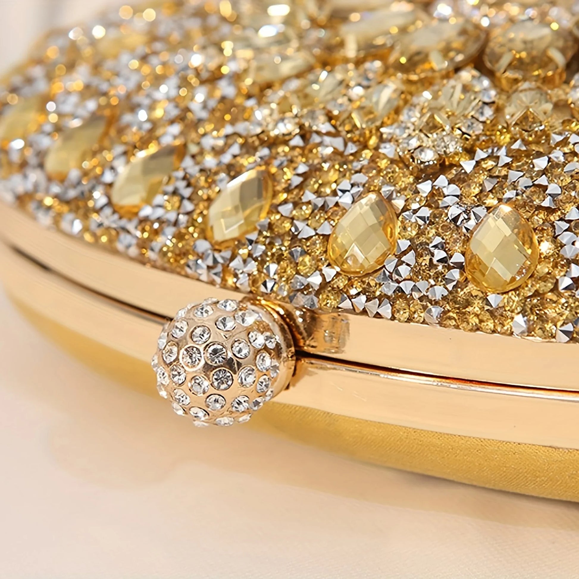 Evening Bag Clutch Purses for Women Ladies Sparkling Party Handbag Wedding Cocktail Prom Bag Sunflower Shape, Gold