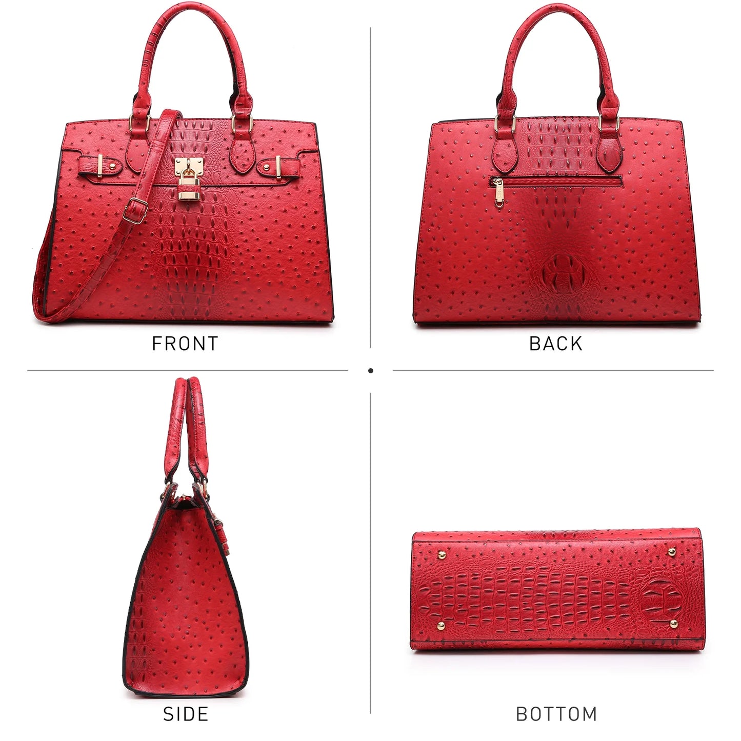 Women Handbags and Purses Ladies Shoulder Bag Top Handle Satchel Tote Work Bag with Matching Clutch