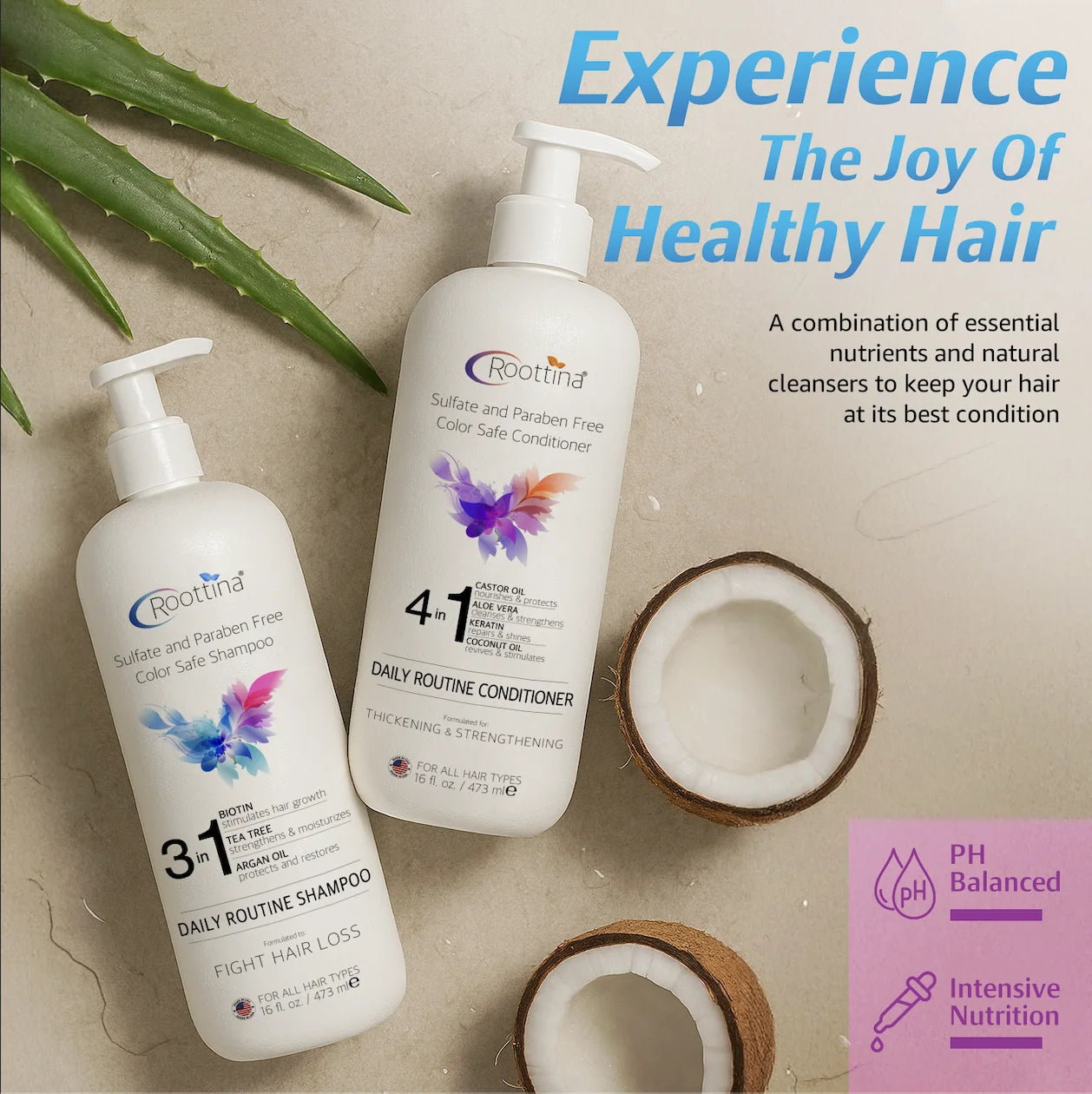 Daily Routine Shampoo and Conditioner for Women Hair Loss with DHT Blocker, Hair Loss and Growth Support, Made in USA (16 Fl Oz X 2)