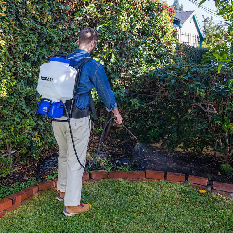 4-Gallon 40-Volt Battery Operated Rubber Hose Plastic Backpack Sprayer with Adjustable Spray
