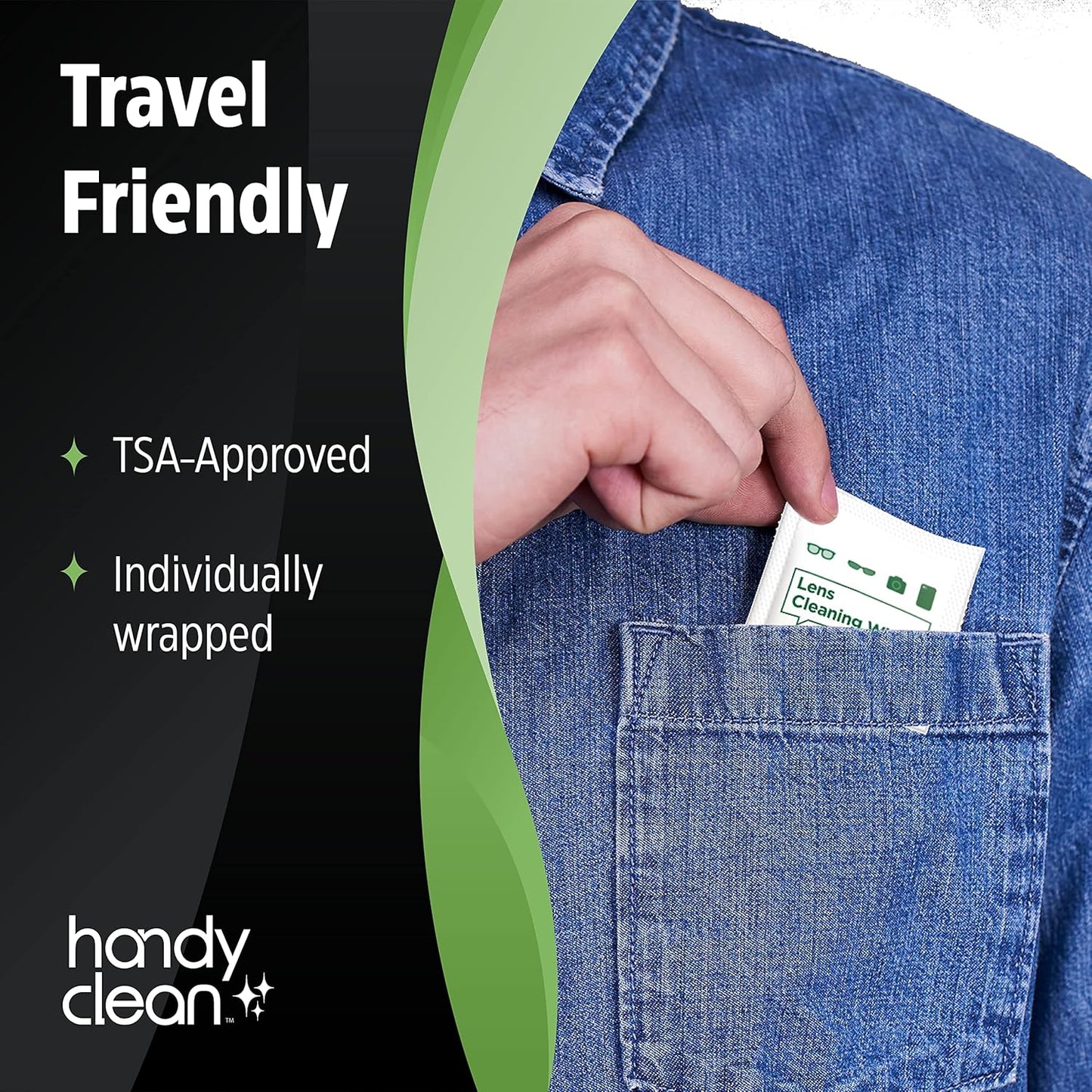 Handyclean Pre-Moistened Lens Cleaning Wipes, Eyeglass Wipes, Screen Wipes, 200