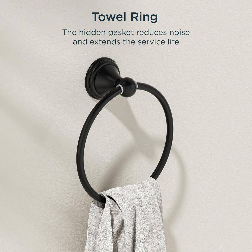 3 -Piece Bath Hardware Set with Included Mounting Hardware in Black
