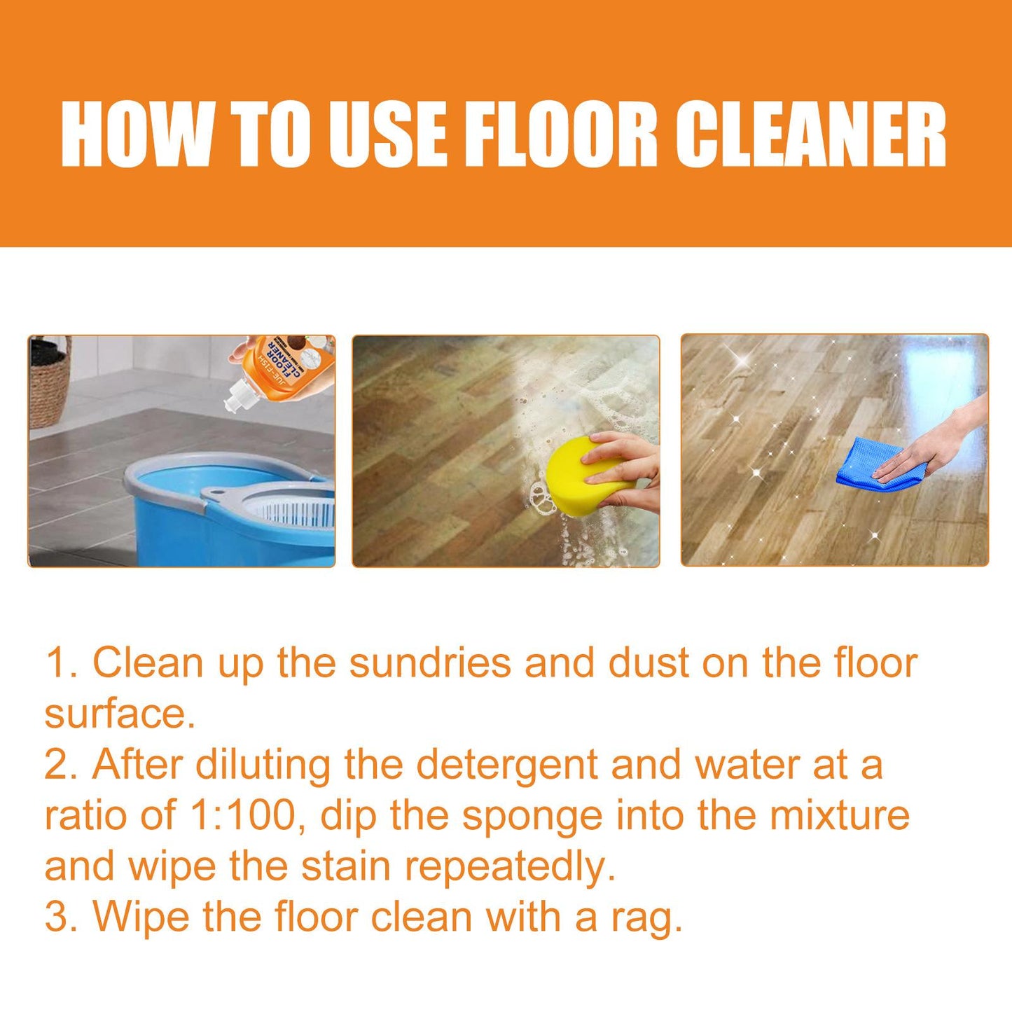 Jueyu Floor Cleaner, Decontamination and Cleaning Wood Floor Cleaning, Polishing and Brightening Tile Cleaner