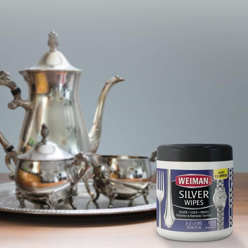 Weiman Wipes Jewelry Polish Cleaner Silver Copper Tarnish Remover Wipes, 20 Cnt