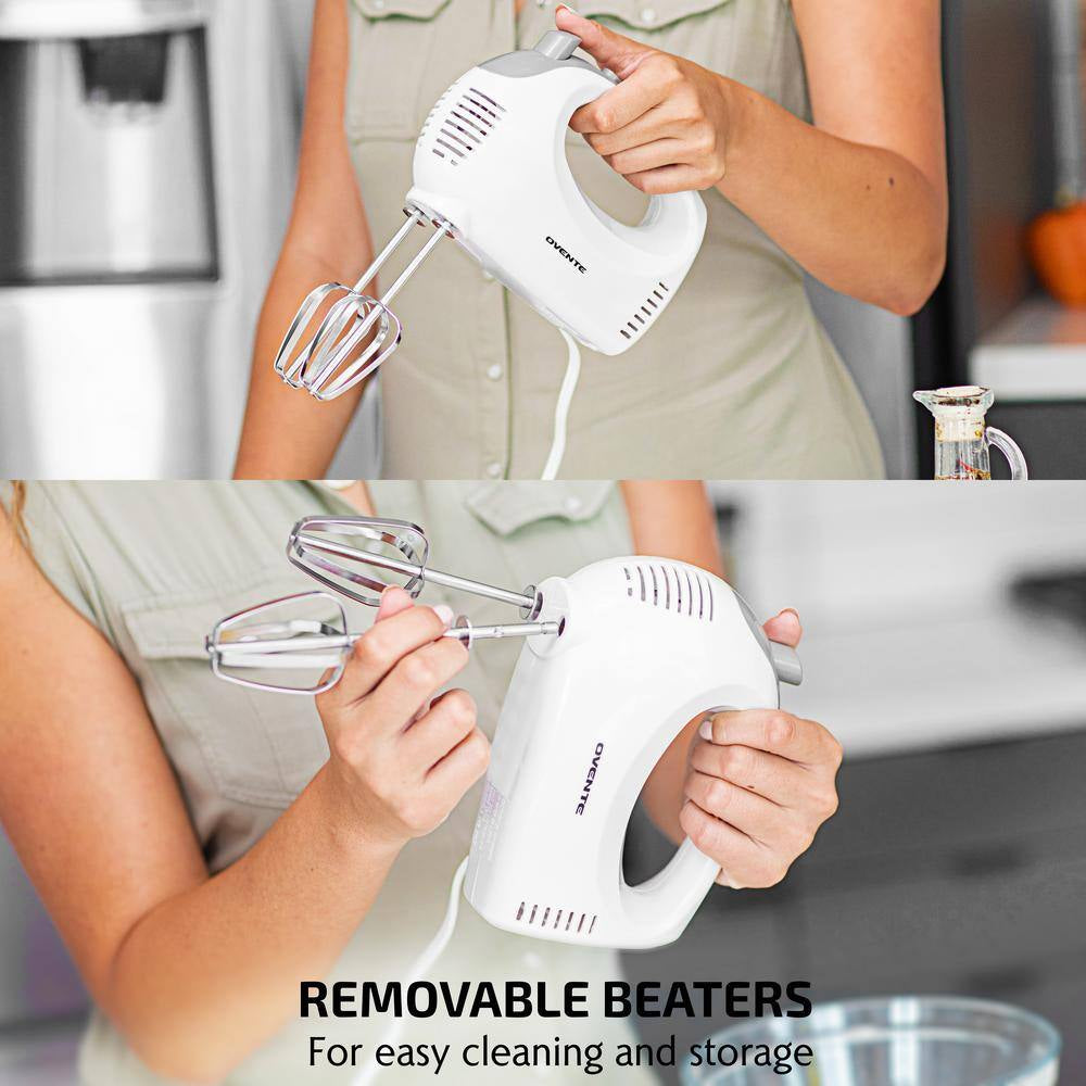 5-Speed Ultra Power Hand Mixer with Free Storage Case, White