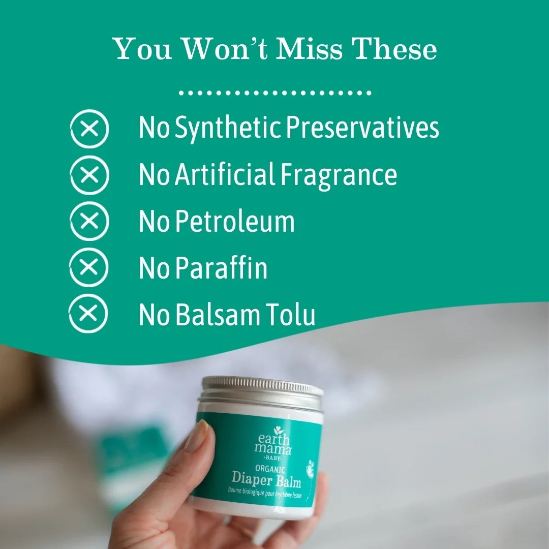 Organic Diaper Balm, Diaper Cream for Newborns, Infants, & Toddlers, 4 Fl Oz.