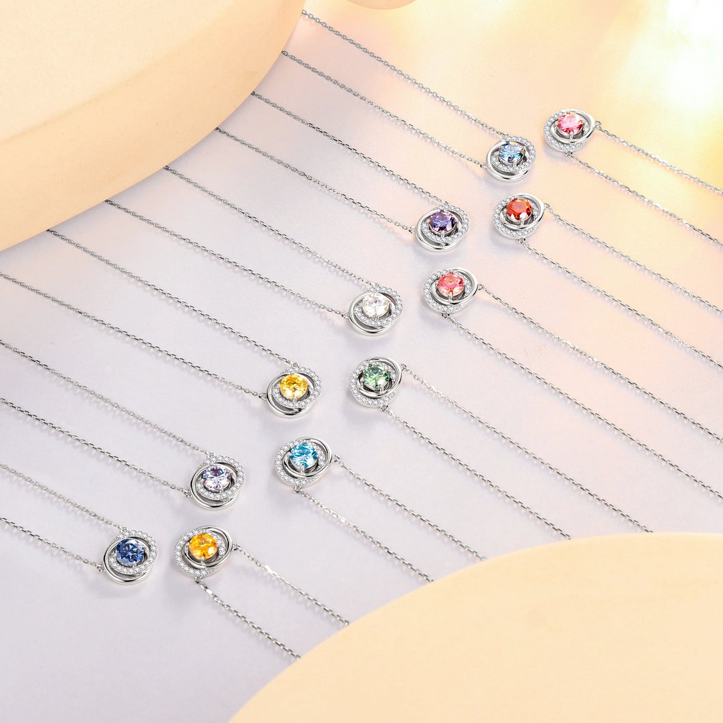 1 Carat Moissanite Necklace D Color VVS1 round Cut Simulated Diamond Halo Pendant Necklace, 925 Sterling Silver June Birthstone Necklace Birthday Christmas Jewelry Gifts for Women