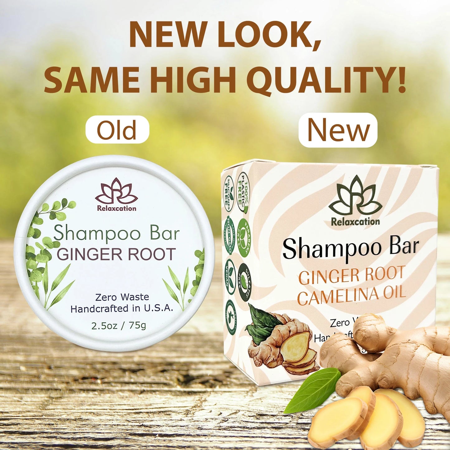 Organic Ginger Root Solid Shampoo Bar for Hair Growth Handmade in USA Natural and Safe by