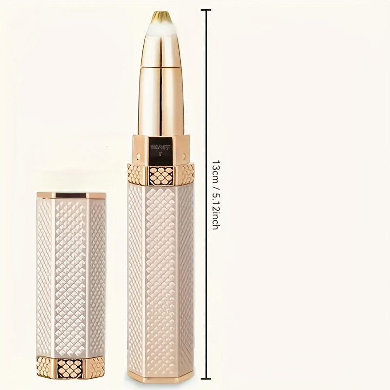 4-in-1 Portable Electric Trimmer Kit - USB Rechargeable, 150mAh Lithium Polymer Battery, Rose Golden & White - Ideal for Eyebrows, Nose, Legs, Armpits & Bikini Hair Removal with Precision Attachments, Personal Grooming Kit|St