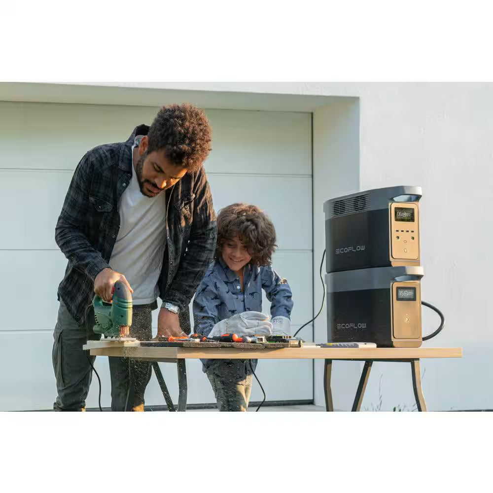 Battery Generator DELTA 2 Solar Generator, 1800W Output, 1024Wh LFP Power Station, Home Backup,Camping,Push-Button Start