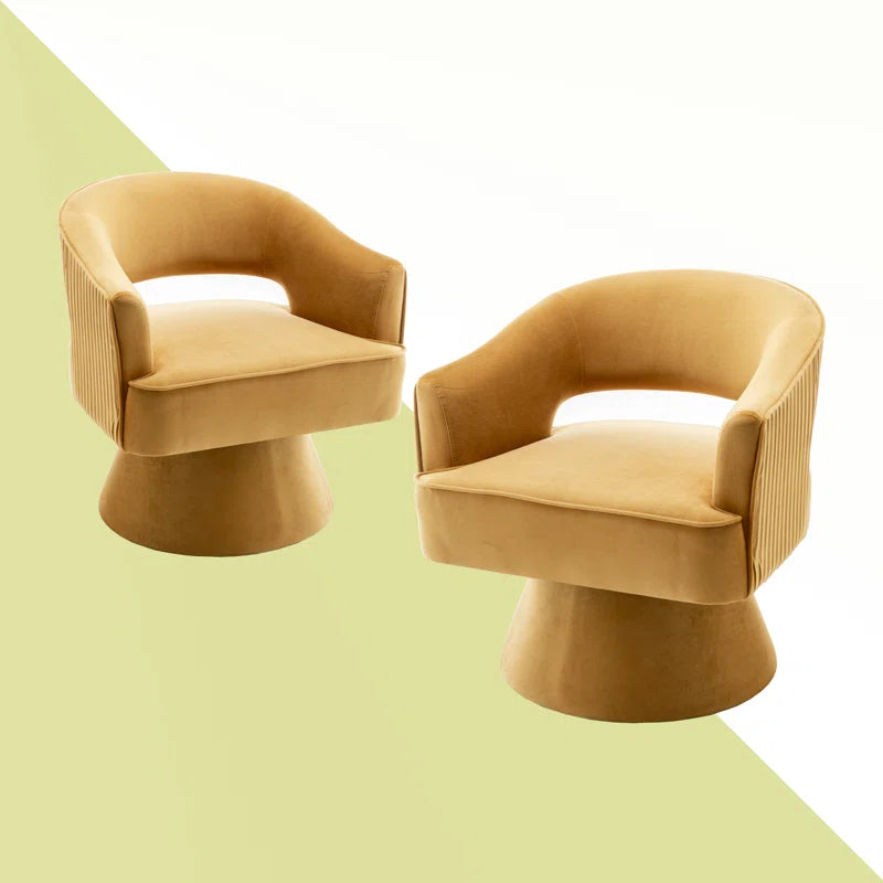Chynna Velvet Swivel Barrel Chair