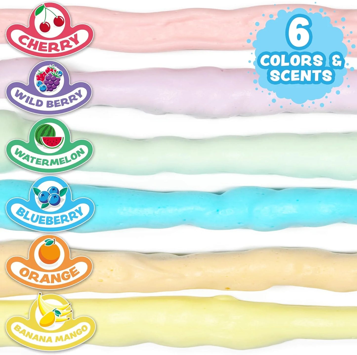 Fluffy Foam Soap Variety 6 Pack, Gentle, Cleansing Kids Bath Soap, Fruity, Fun B