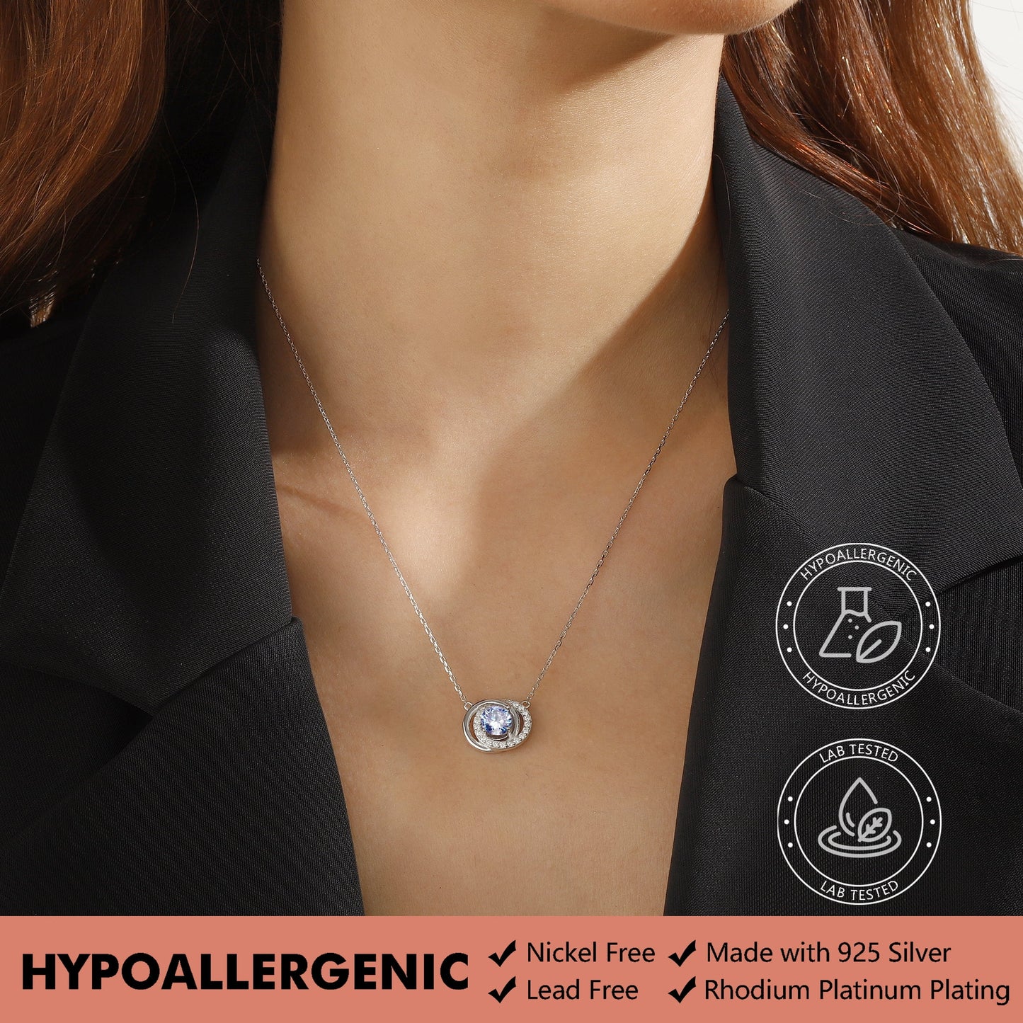 1 Carat Moissanite Necklace D Color VVS1 round Cut Simulated Diamond Halo Pendant Necklace, 925 Sterling Silver June Birthstone Necklace Birthday Christmas Jewelry Gifts for Women