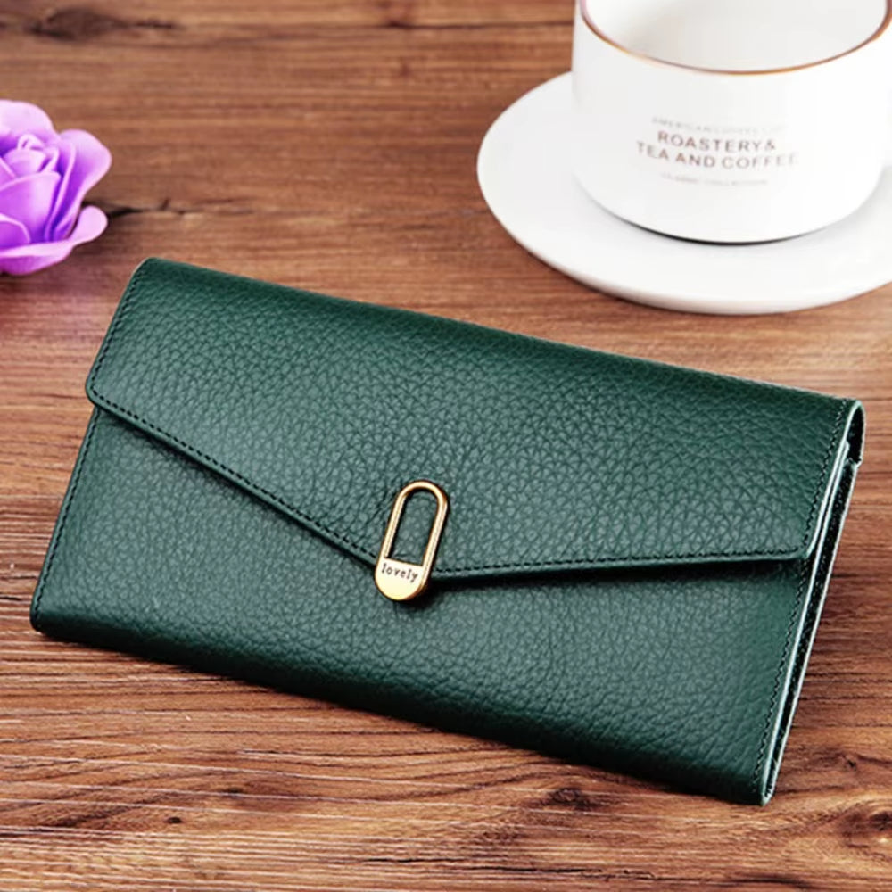 Genuine Leather Women'S Wallets Long Handbags Luxury Designer Purses for Women Credit Card Holder Wallet Carteras Para Mujer