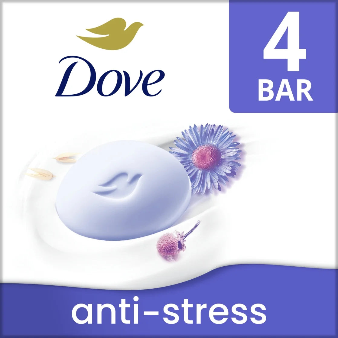 Beauty Bar Women'S Bath Soap Anti-Stress Blue Chamomile & Oat Milk, 3.75 Oz 4 Count