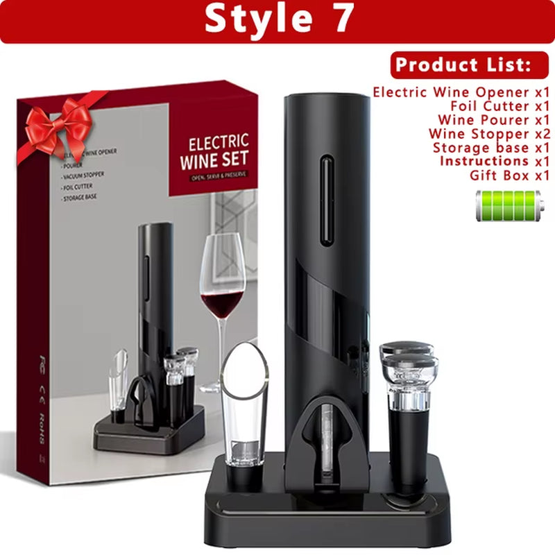 Electric Wine Opener Set Automatic Wine Bottle Opener Rechargeable Wine Corkscrew Kitchen Tools Opener with Gift Box
