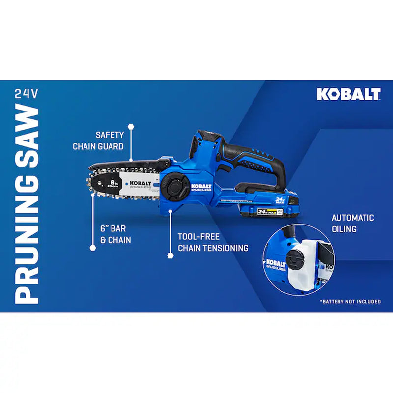 24-Volt 6-In Battery Chainsaw Battery Not Included Charger Not Included