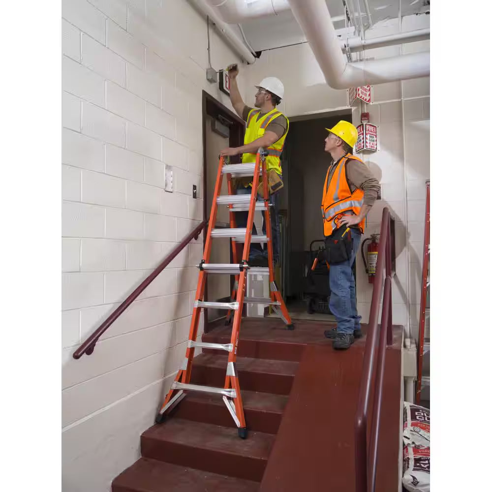 18 Ft. Reach Height Multi-Purpose Fiberglass PRO Ladder with 300 Lbs. Load Capacity Type IA