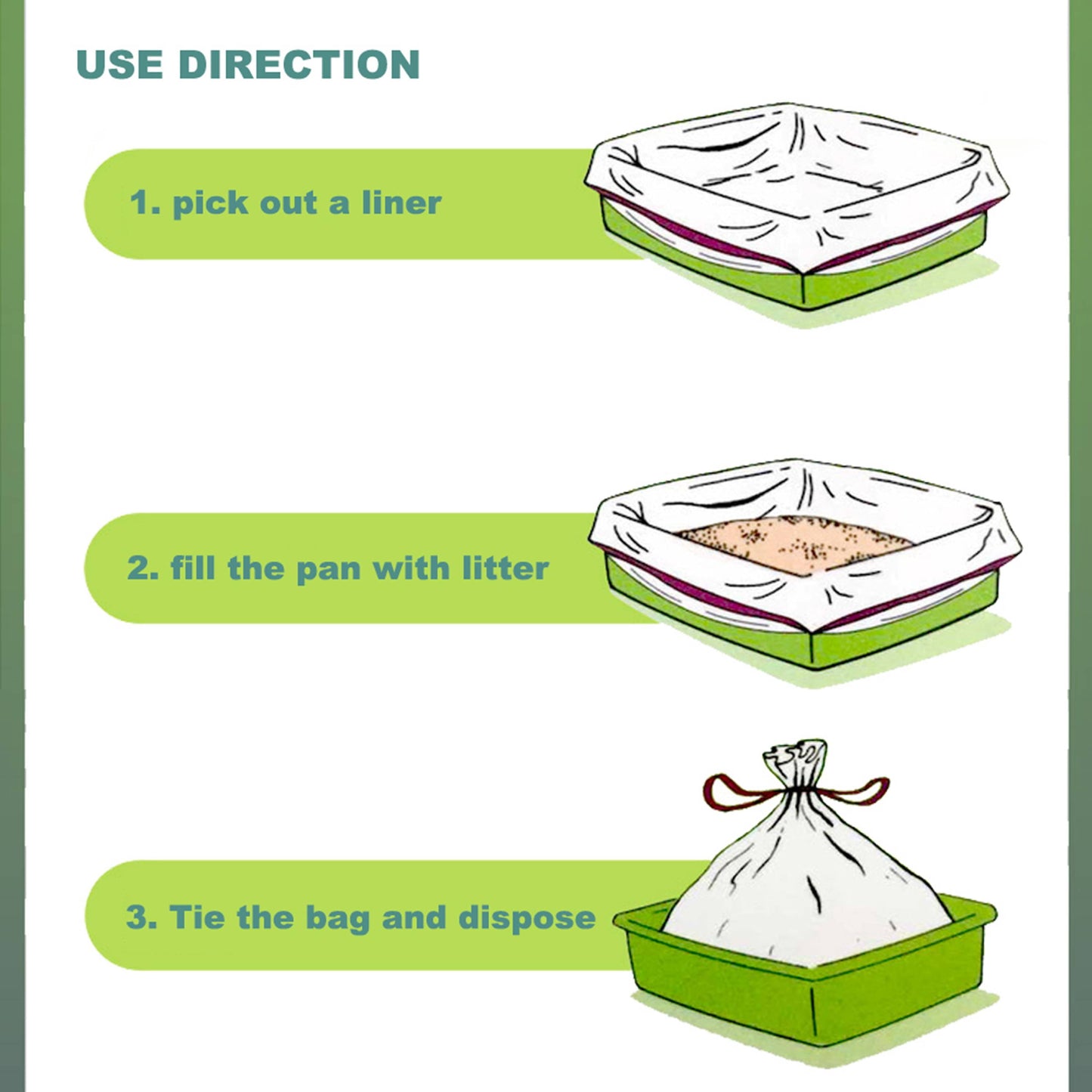 " Cat Litter Box Liners,Drawstring Litter Liner Bag,Extra Large Size,Pan Liners 21 Counts"