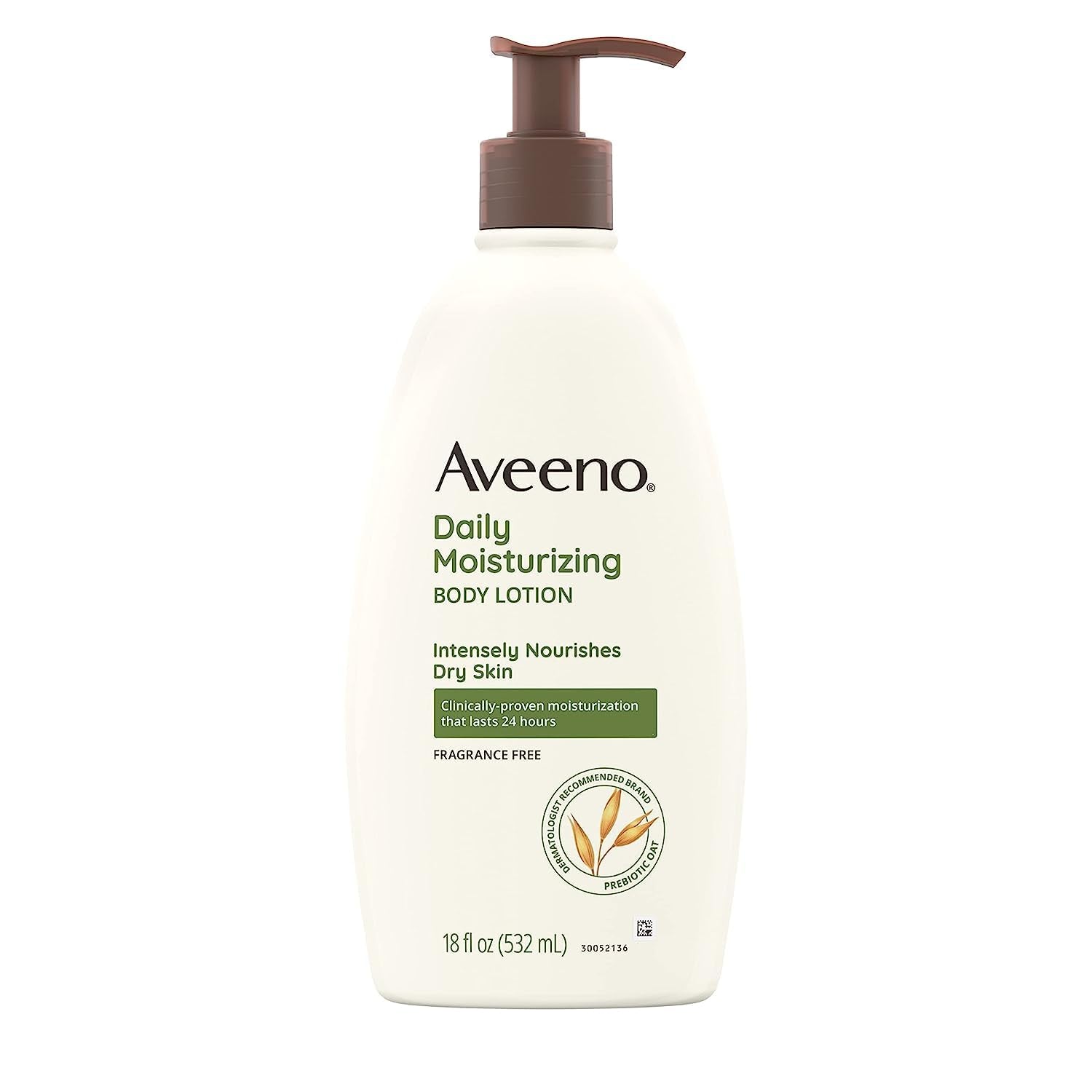 Daily Moisturizing Body Lotion for Dry Skin with Prebiotic Oat, Fragrance & Paraben Free, Non-Greasy, Non-Comedogenic, for Sensitive Skin & 48-Hour Moisturizer 18 Fl Oz