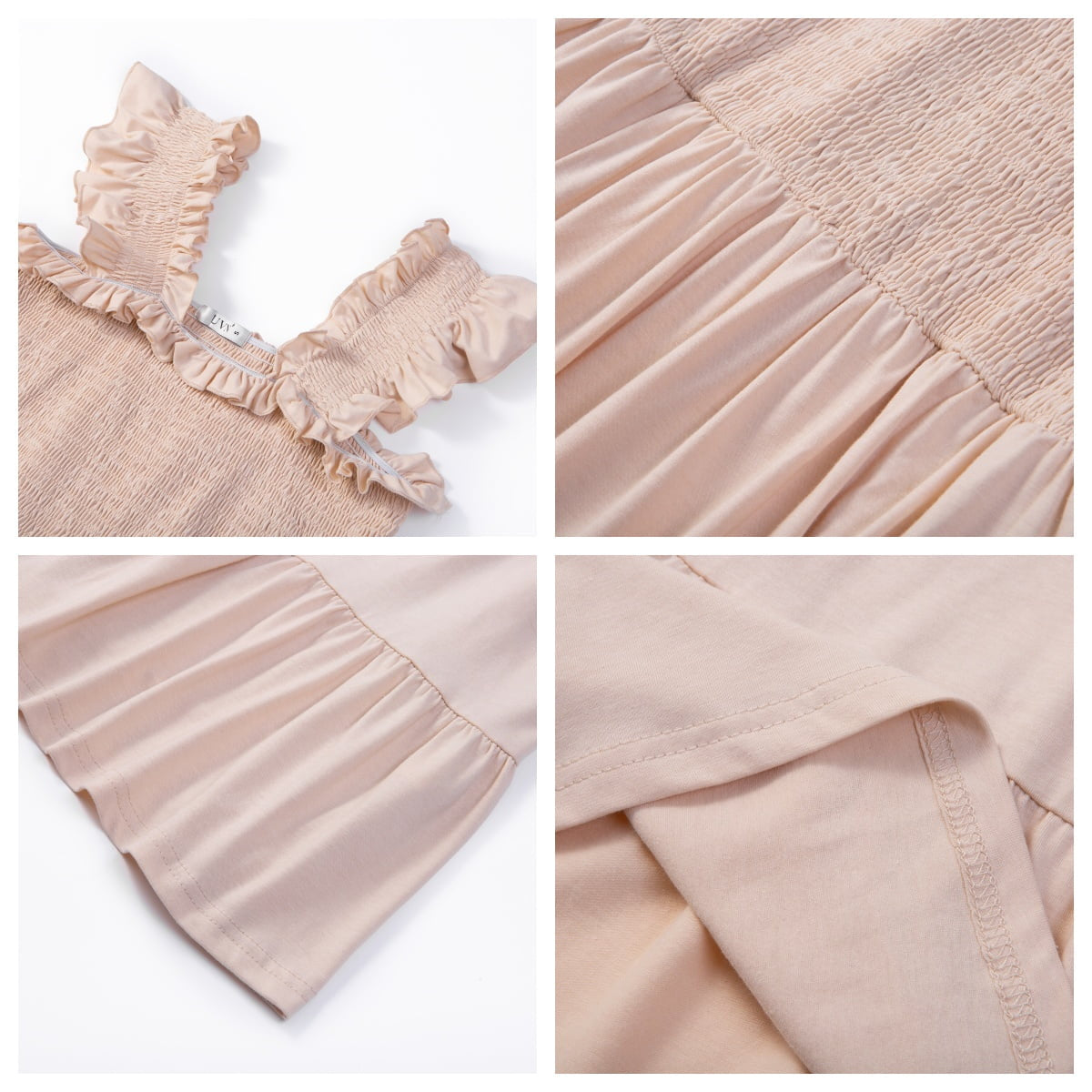 Summer Dresses for Women Casual Sleeveless Square Neck Midi Dress Ruffle Backless Swing Flowy Tiered Dress