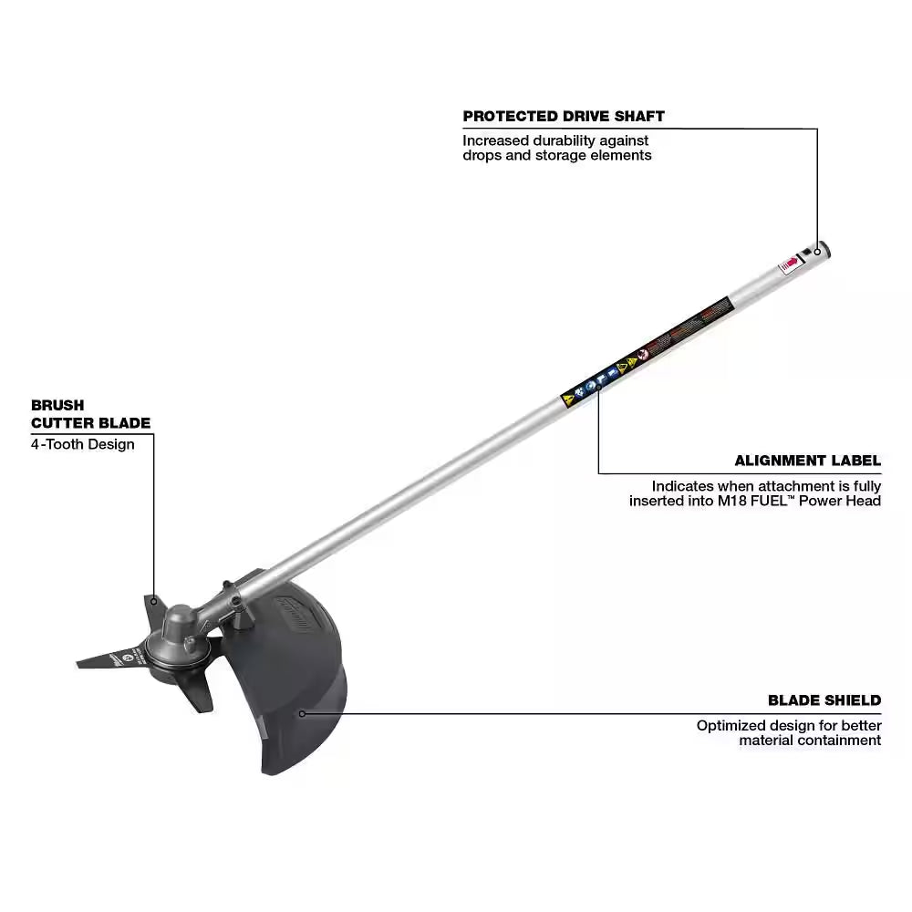 M18 FUEL QUIK-LOK Brush Cutter Attachment and M18 FUEL QUIK-LOK Rubber Broom Attachment (2-Tool)