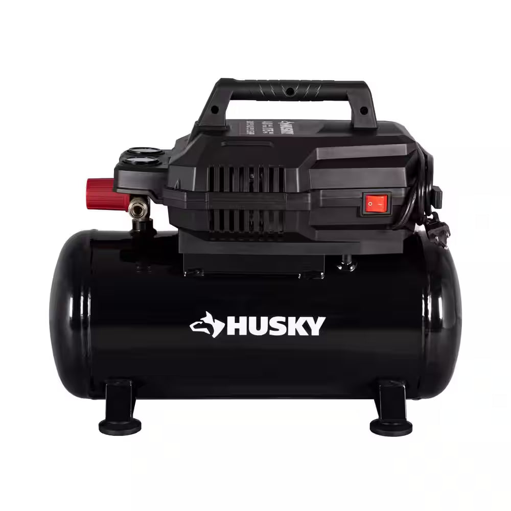 4 Gal. 175 PSI Electric Oil-Free High Performance Air Compressor with 25 Ft. Air Hose and 2-In-1 Brad Nailer/Stapler
