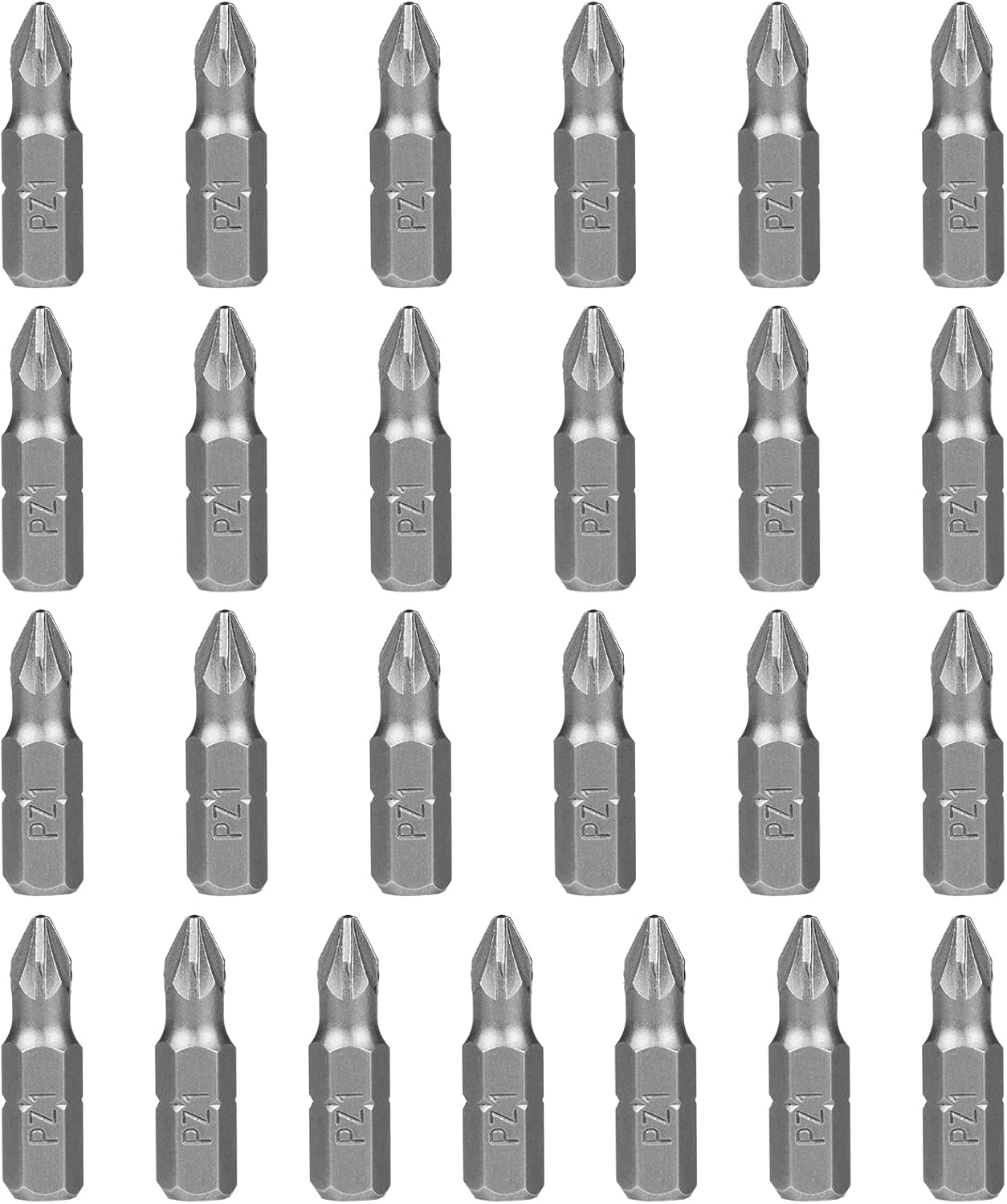 PZ1 Screwdriver Bit Set, Pozi Bits PZ1 1/4" Hexagon Bit, Length: 1", 25Pcs