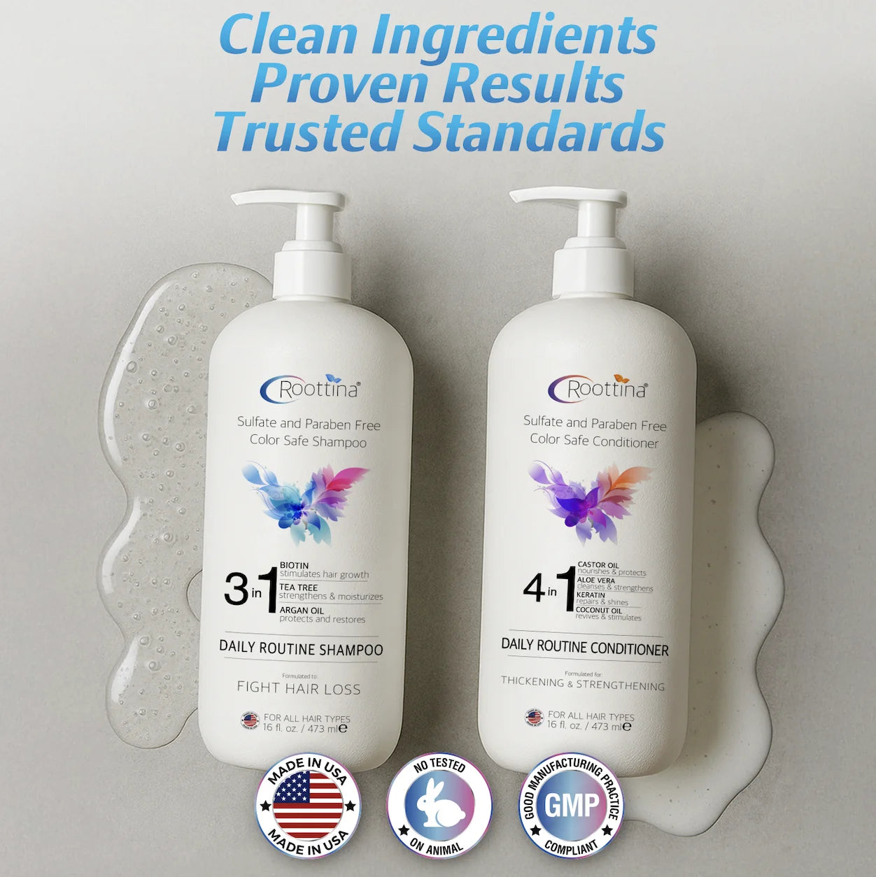 Daily Routine Shampoo and Conditioner for Women Hair Loss with DHT Blocker, Hair Loss and Growth Support, Made in USA (16 Fl Oz X 2)