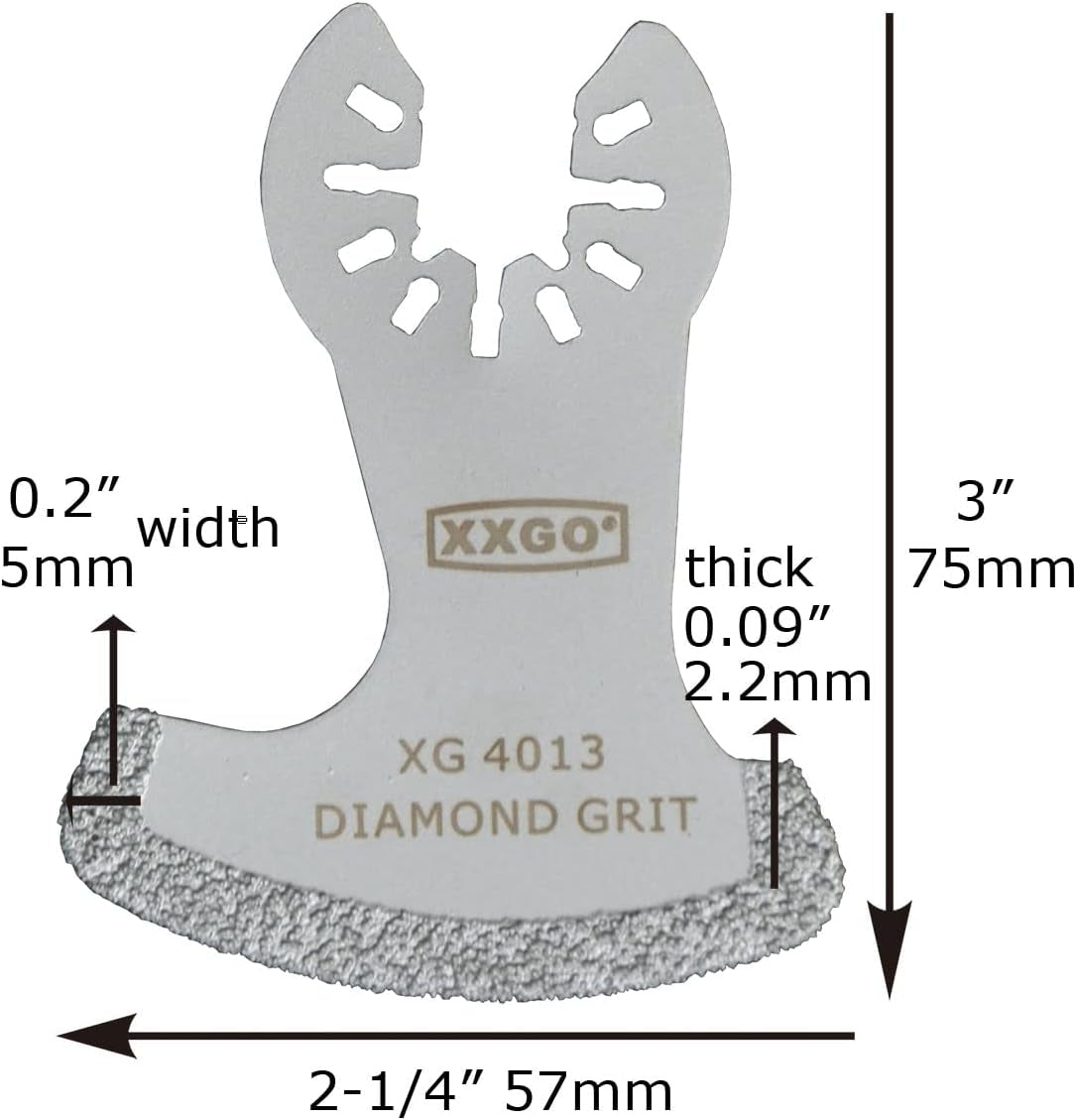 4 Pcs Diamond Oscillating Multi Tool Blades for Removing Grit Grout XG4202S