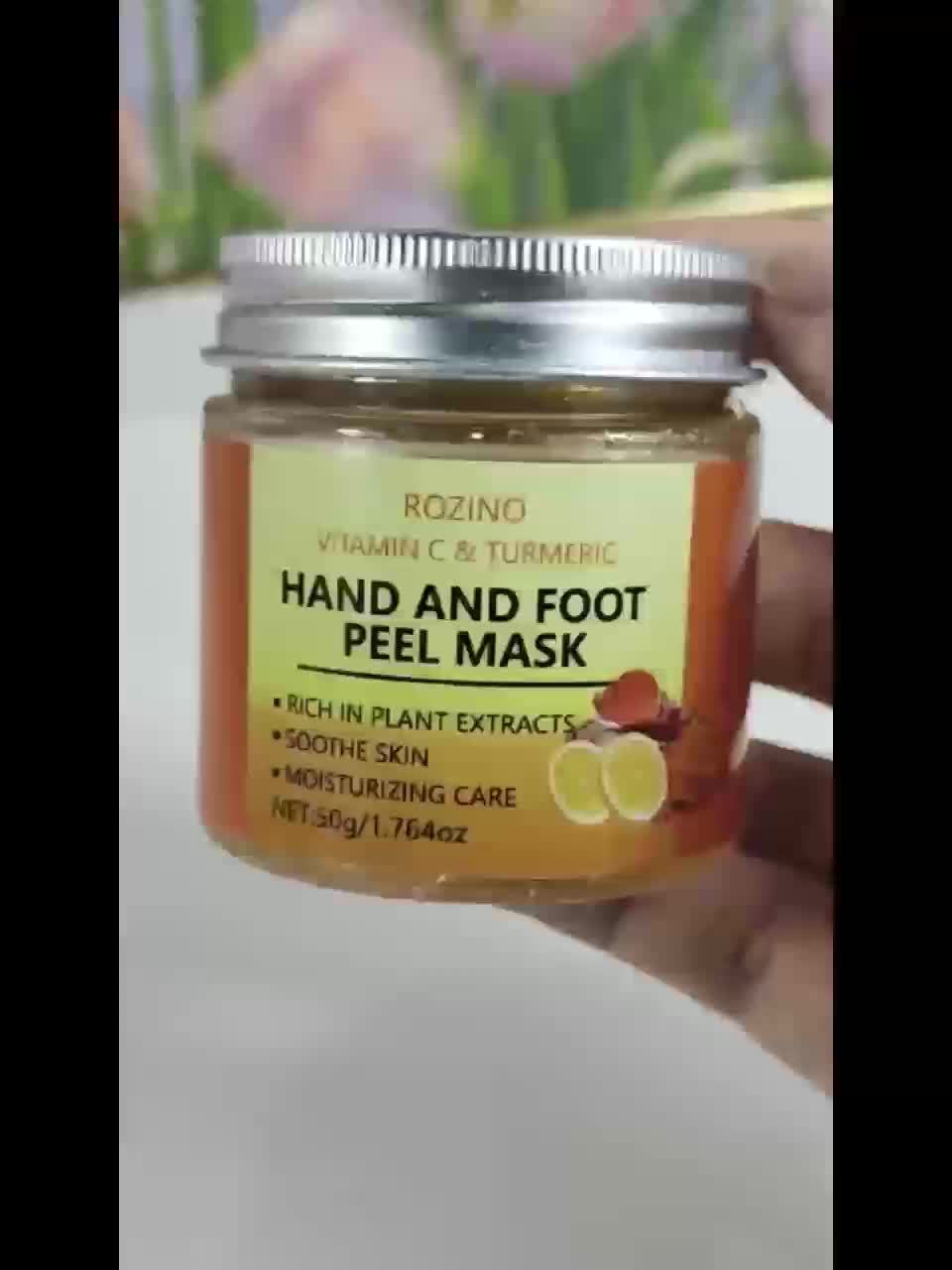 Vitamin C Turmeric Hand Mask, 50g - Moisturizing and Hydrating, Alcohol-Free, Fragrance-Free, with Hyaluronic Acid for Smooth, Soft Skin