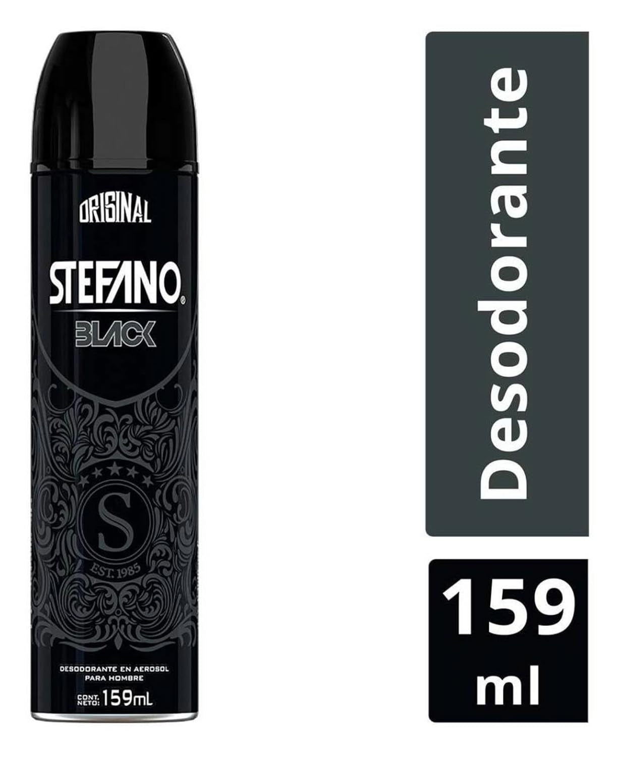 Stefano Black Desodorante / Deodorant Spray by Lournay 4.3 Oz (125 Grs) by Stefano