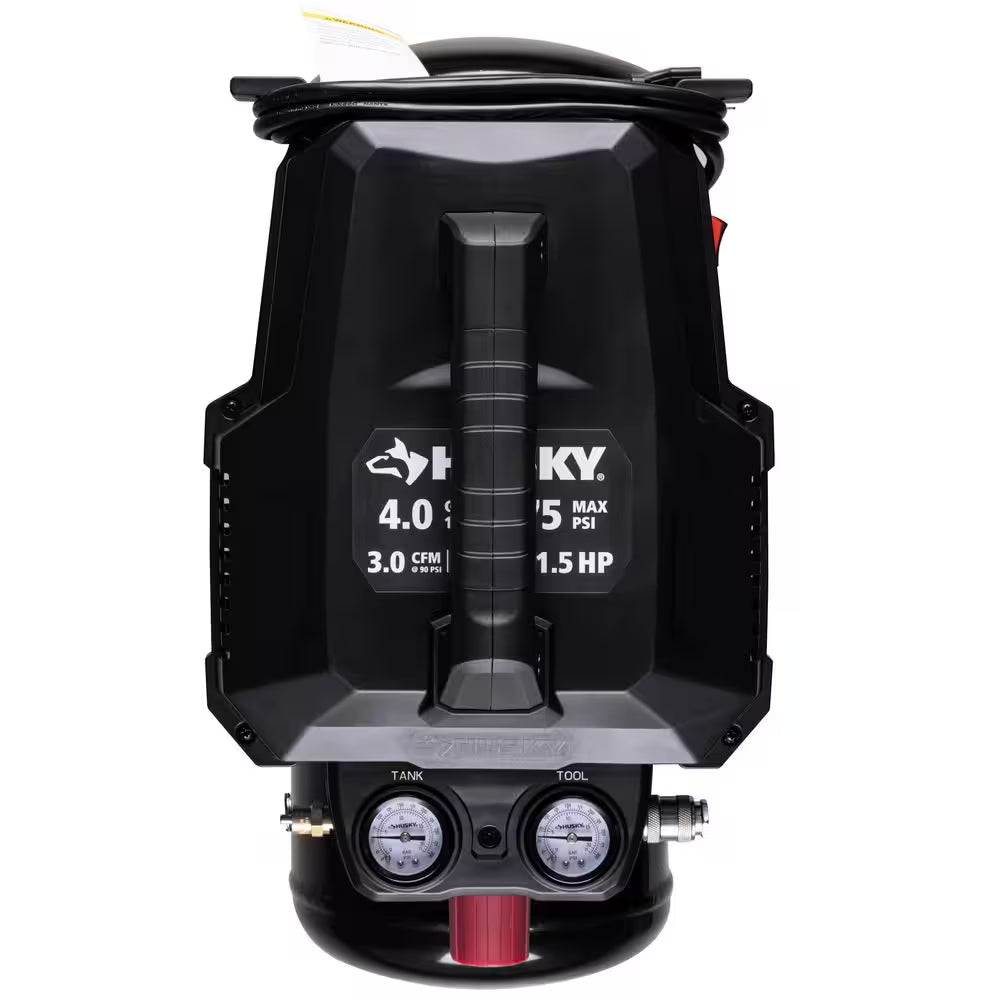 4 Gal. 175 PSI Electric Oil-Free High Performance Air Compressor with 25 Ft. Air Hose and 2-In-1 Brad Nailer/Stapler
