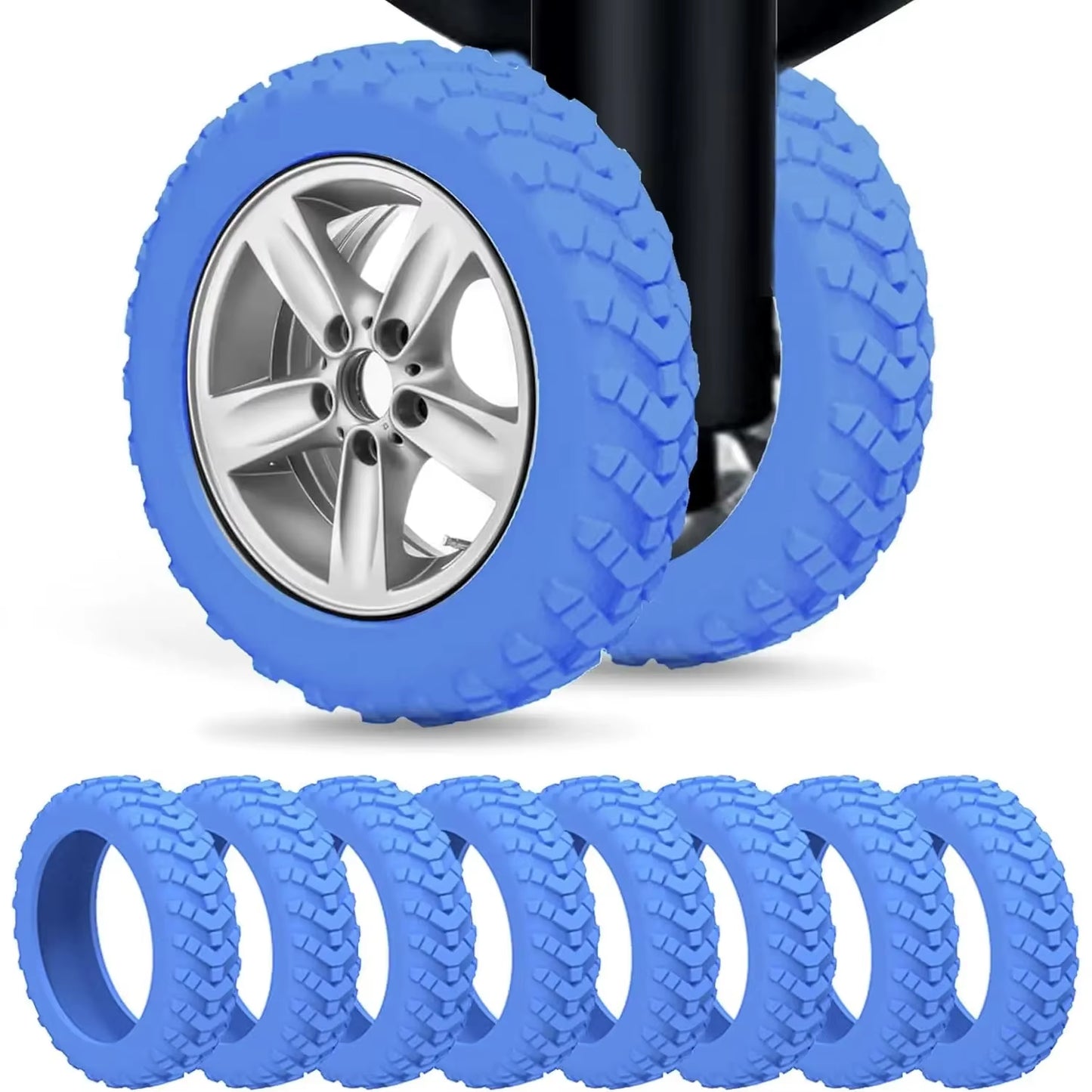 1/24Pcs Thicken Texture Silicone Wheels Protector for Luggage Reduce Noise Travel Luggage Wheels Cover Luggage Accessories