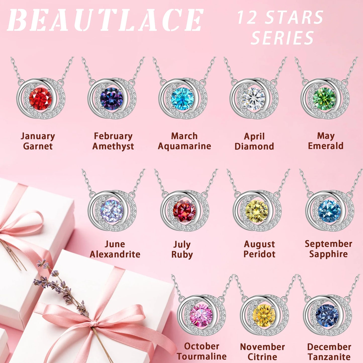1 Carat Moissanite Necklace D Color VVS1 round Cut Simulated Diamond Halo Pendant Necklace, 925 Sterling Silver June Birthstone Necklace Birthday Christmas Jewelry Gifts for Women