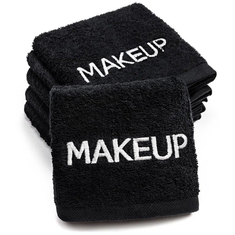 Corcino Premium Black Makeup Remover Towels | 100% Cotton, Washcloths Set