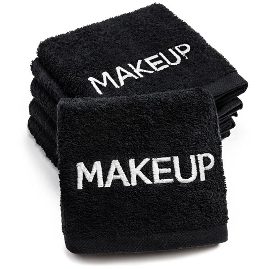 Corcino Premium Black Makeup Remover Towels | 100% Cotton, Washcloths Set