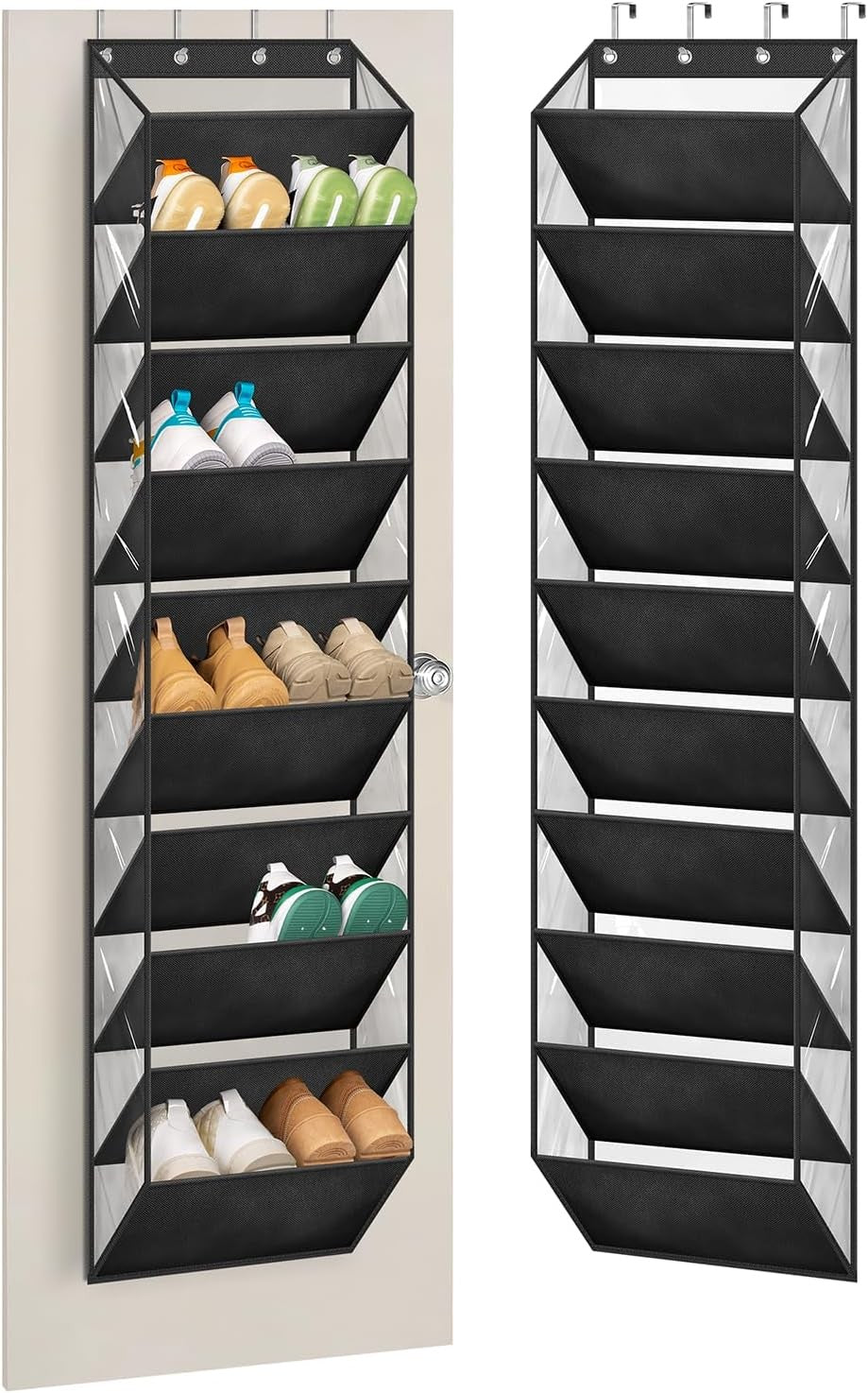 10 Tier over the Door Clear Shoe Organizer