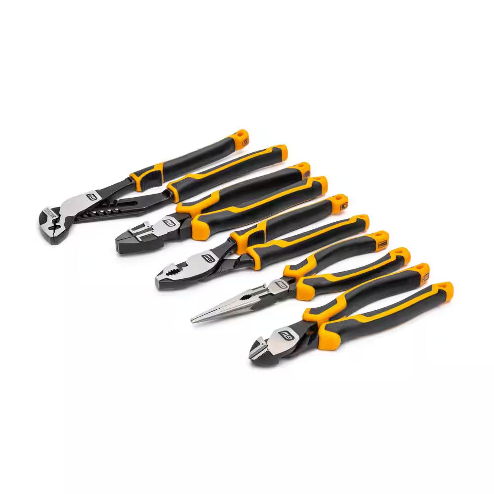 Cushion Grip Pitbull Pliers Set with EVA Foam Storage Tray (5-Piece)