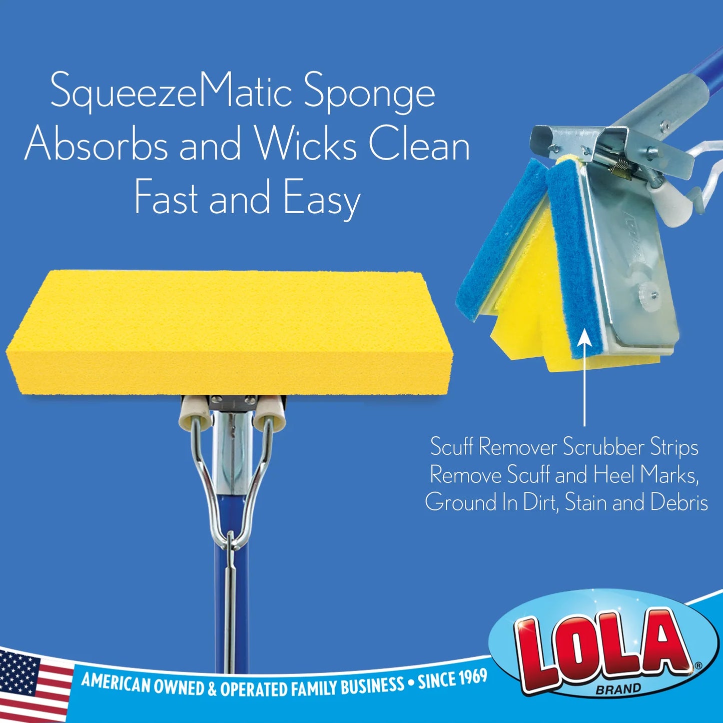 Squeezematic Butterfly Sponge Mop Refill, 9" Wide Super Absorbent Head - 6 CT