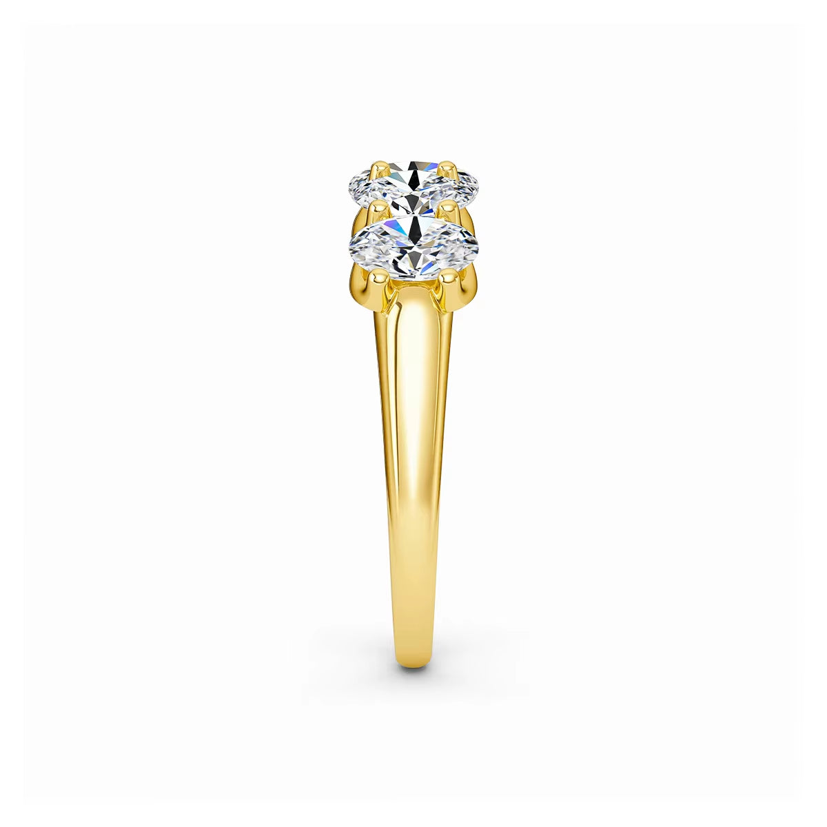 Real 14K Gold Oval Cut Moissanite Rings for Women 5 Stone Lab Diamond Eternity Wedding Band Bride Luxury Engagement Jewelry