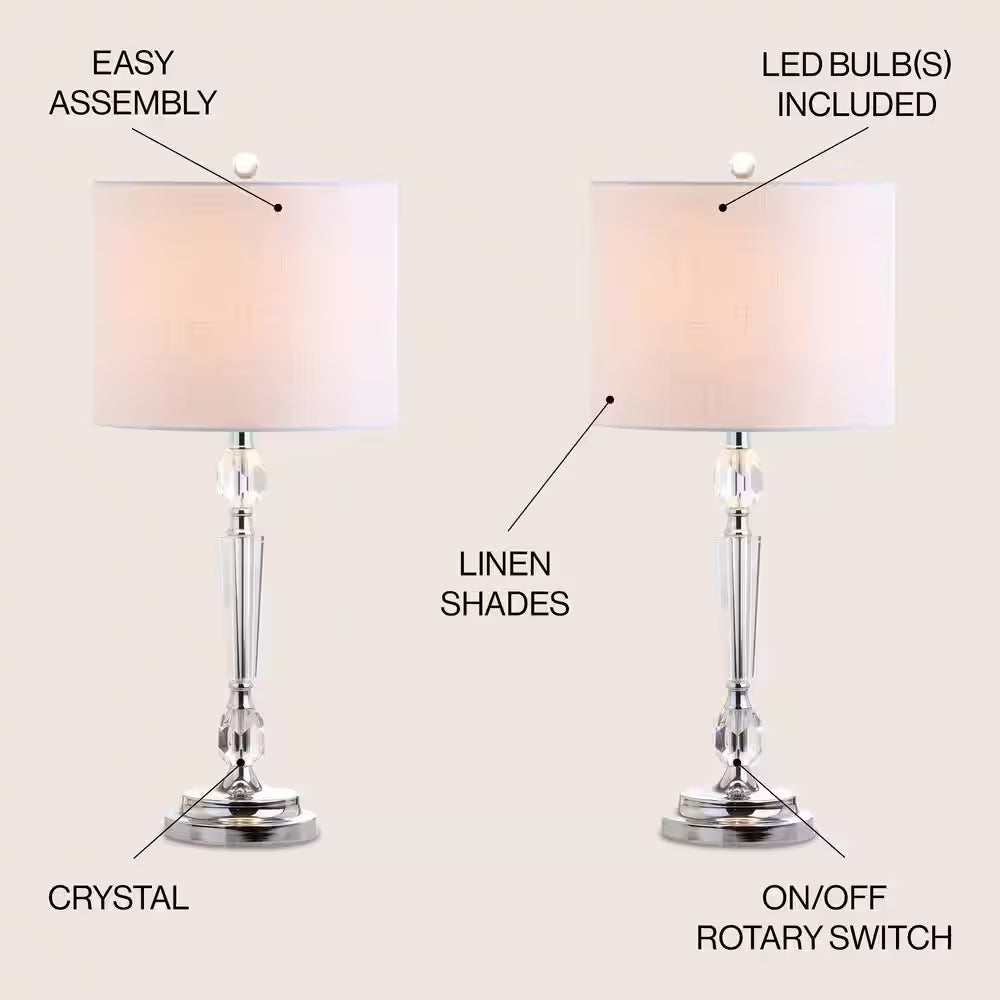 Victoria 27 In. Crystal Table Lamp (Set of 2)
