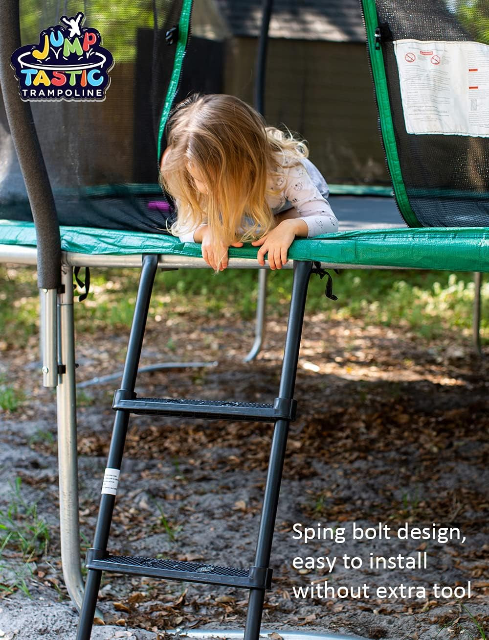 Trampoline Ladder, Universal Trampoline Ladder Accessories 3-Step Ladder Skid-Proof Wide Step Easy Assembly