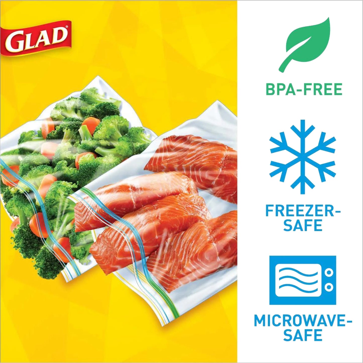 Zipper Food & Freezer Storage Quart Bags, 46 Count
