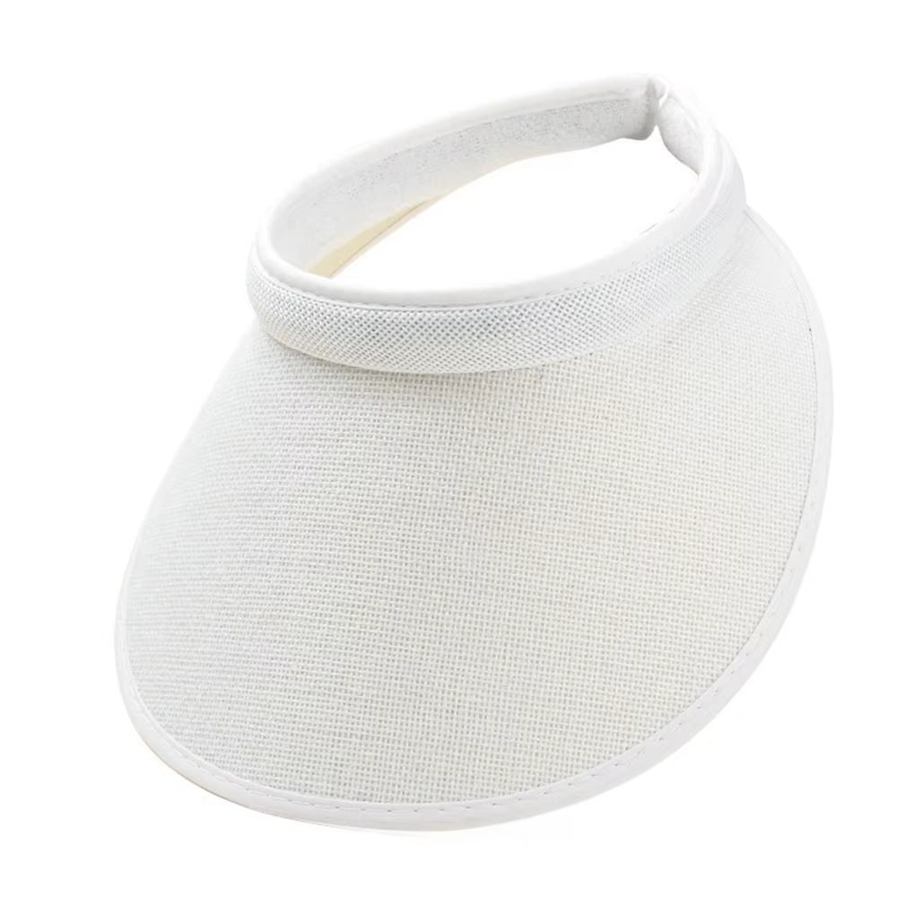 Summer Empty Top Suncap Portable Foldable Magic Tape Roll-Up Beach Hat Wide Brim Women Sun Hat Fashion Casual Straw Cap Visors